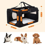 FEANDREA Dog Kennel Transport Box Folding Fabric Pet Carrier 60cm Black - Pet Care > Cat Supplies > Cat Carriers &