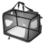 FEANDREA Dog Kennel Transport Box Folding Fabric Pet Carrier 60cm Black - Pet Care > Cat Supplies > Cat Carriers &