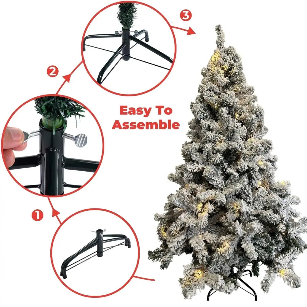 FESTISS 1.8m Christmas Tree with 250 LED Lights Warm White (Snowy) FS-TREE-09 - Home & Garden > Decor