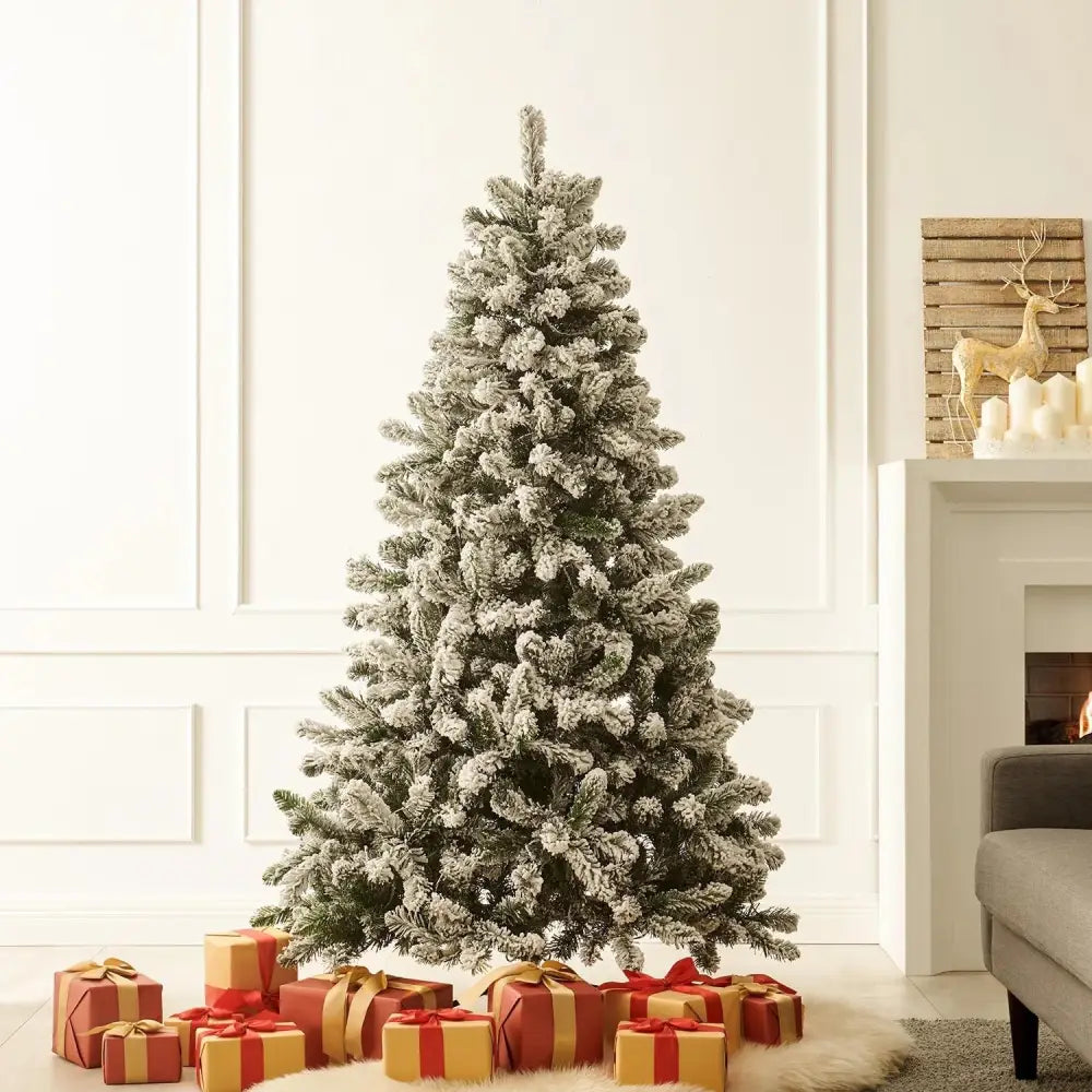 FESTISS 1.8m Christmas Tree with 250 LED Lights Warm White (Snowy) FS-TREE-09 - Home & Garden > Decor