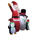 Festiss 1.8m Santa Snowman and Penguin Greeting Christmas Inflatable with LED - Occasions > Christmas > Christmas