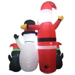 Festiss 1.8m Santa Snowman and Penguin Greeting Christmas Inflatable with LED - Occasions > Christmas > Christmas