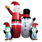 Festiss 1.8m Santa Snowman and Penguin Greeting Christmas Inflatable with LED - Occasions > Christmas > Christmas