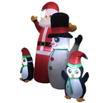 Festiss 1.8m Santa Snowman and Penguin Greeting Christmas Inflatable with LED - Occasions > Christmas > Christmas
