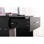 Fidel Vanity Set with Cushioned Stool and Lighted Mirror- Black - Furniture > Bedroom