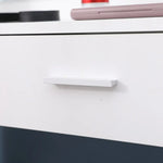 Fidel Vanity Set with Cushioned Stool and Lighted Mirror- White - Furniture > Bedroom