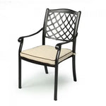 Fiji Metal Outdoor Dining chair with cushions (1 pair) - Furniture > Outdoor