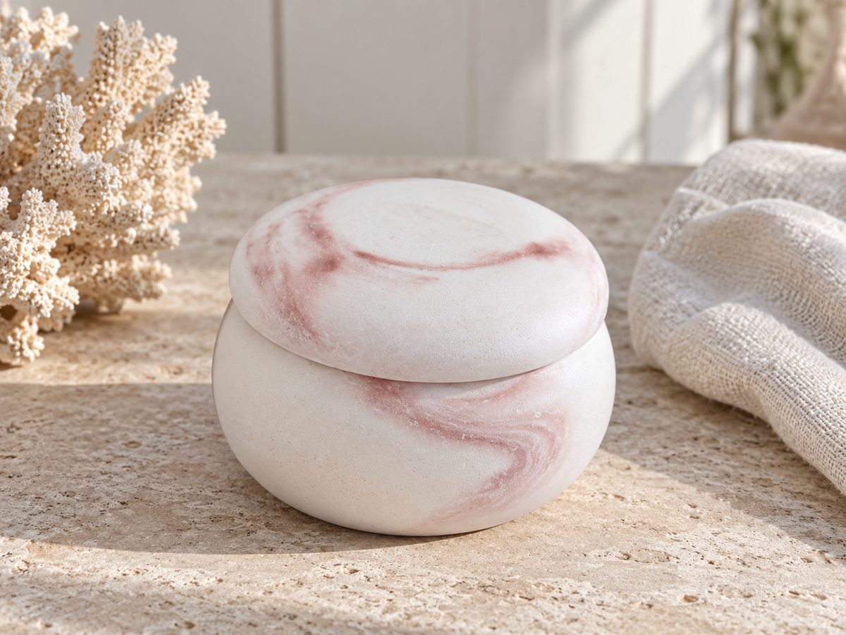 Sunday Tide Coastal Shore Pebble Pot in Shell Blush - view 3