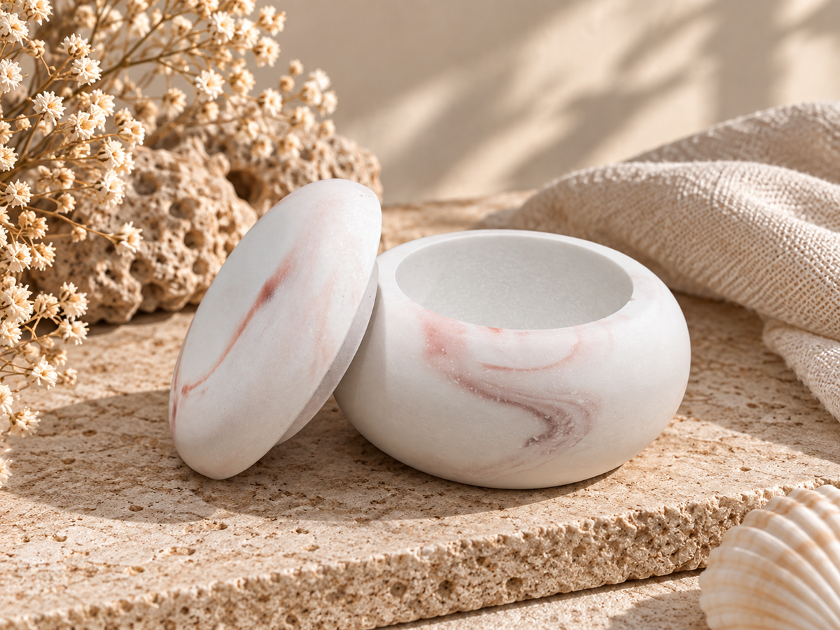 Sunday Tide Coastal Shore Pebble Pot in Shell Blush - view 2