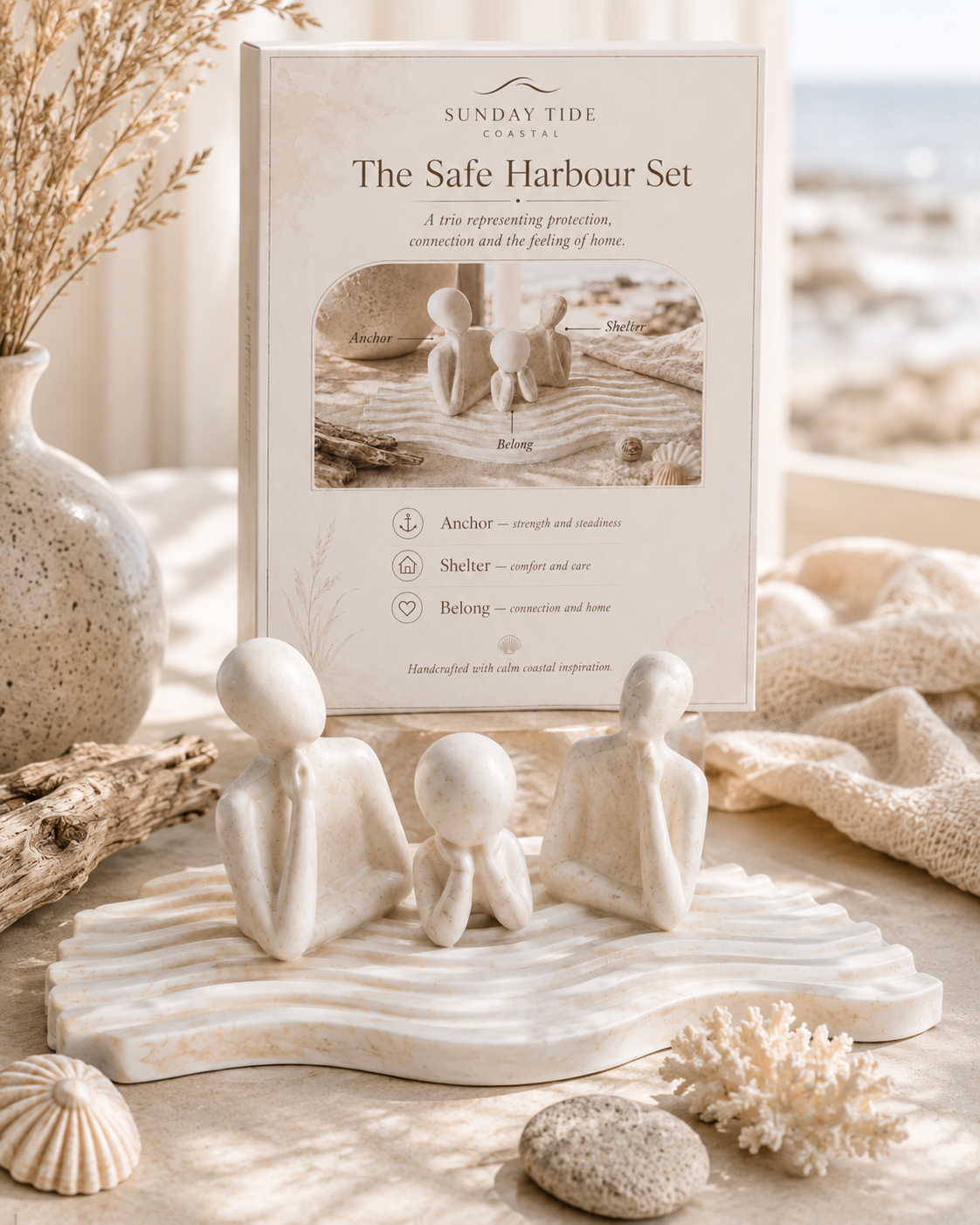 Sunday Tide Coastal Safe Harbour Trio in Coastal Stone - view 2