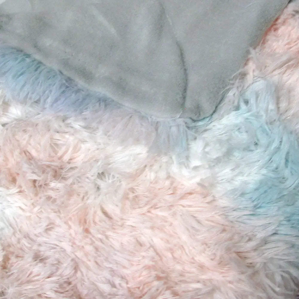 Finley Multi Colour Collection Shaggy Throw Rug 127 x 152cm Pastel Hues - Home & Garden > Bedding