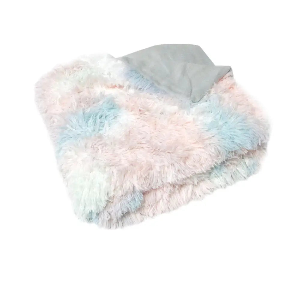 Finley Multi Colour Collection Shaggy Throw Rug 127 x 152cm Pastel Hues - Home & Garden > Bedding