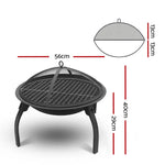 Fire Pit BBQ Charcoal Smoker Portable Outdoor Camping Pits Patio Fireplace 22’’ - Home & Garden > Firepits