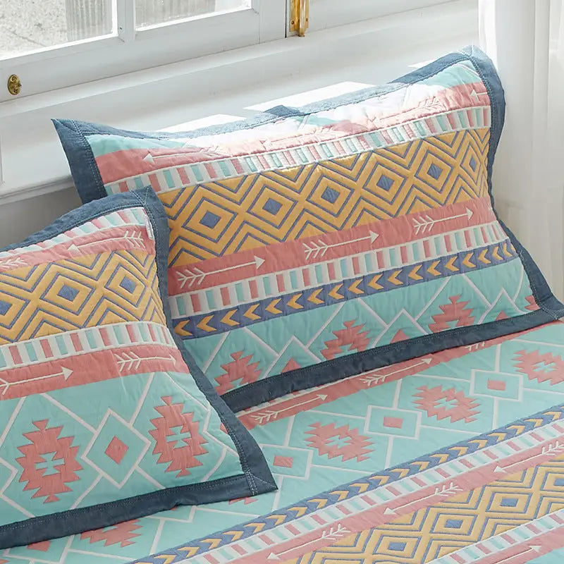 Fishbone pattern Soft Cotton Gauze Pillowcase Set - Breathable Non-slip Extra Large (Pillow Core Not Included)56x80cm