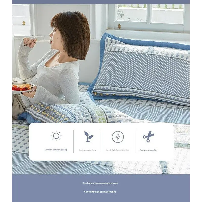 Fishbone pattern Soft Cotton Gauze Pillowcase Set - Breathable Non-slip Extra Large (Pillow Core Not Included)56x80cm