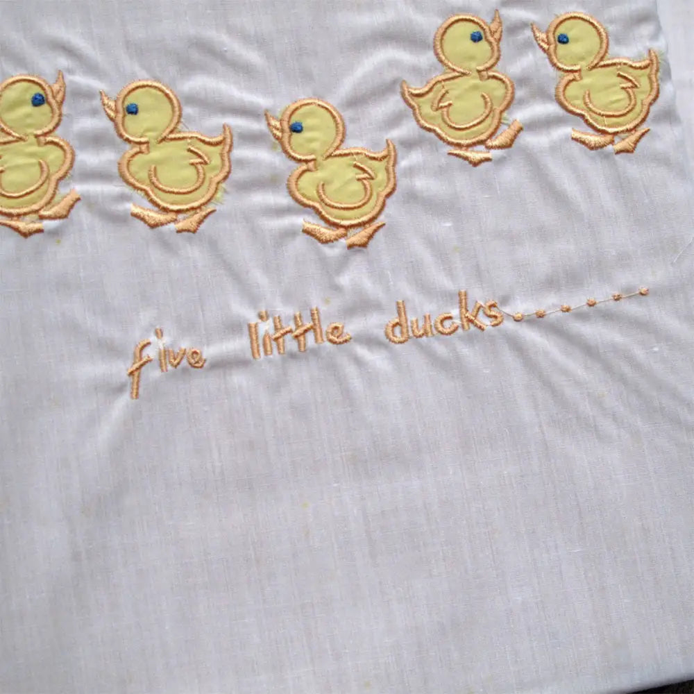 Five Little Ducks Embroidered Polyester Cotton Bassinet Size Sheet Set - Home & Garden > Bedding > Bed Sheets