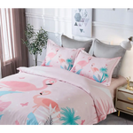 Flamingo Kids Quilt Cover Set - King Single Size - Home & Garden > Bedding