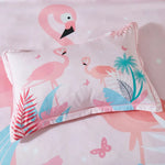 Flamingo Kids Quilt Cover Set - Single Size - Home & Garden > Bedding