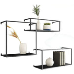 Floating Shelves Retro Industrial Ledge Black Metal Display Stand - Furniture > Office