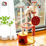 Floofi 130cm Tanghulu Plush Cat Condo Cat Tree Red Yellow - Pet Care > Toys > Cat Toys
