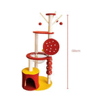Floofi 130cm Tanghulu Plush Cat Condo Cat Tree Red Yellow - Pet Care > Toys > Cat Toys