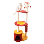 Floofi 130cm Tanghulu Plush Cat Condo Cat Tree Red Yellow - Pet Care > Toys > Cat Toys