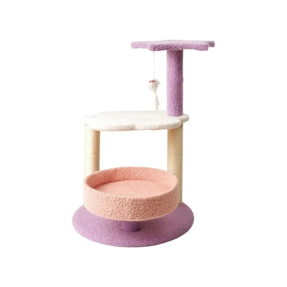 Floofi 61cm Galaxy Plush Scratching Post Cat Tree Pink Purple - Home & Garden > Wall Art > 3D Wall Art