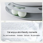 Floofi Cat Bed 2 in 1 With Turntable Toy (Grey) - Pet Care > Toys > Cat Toys