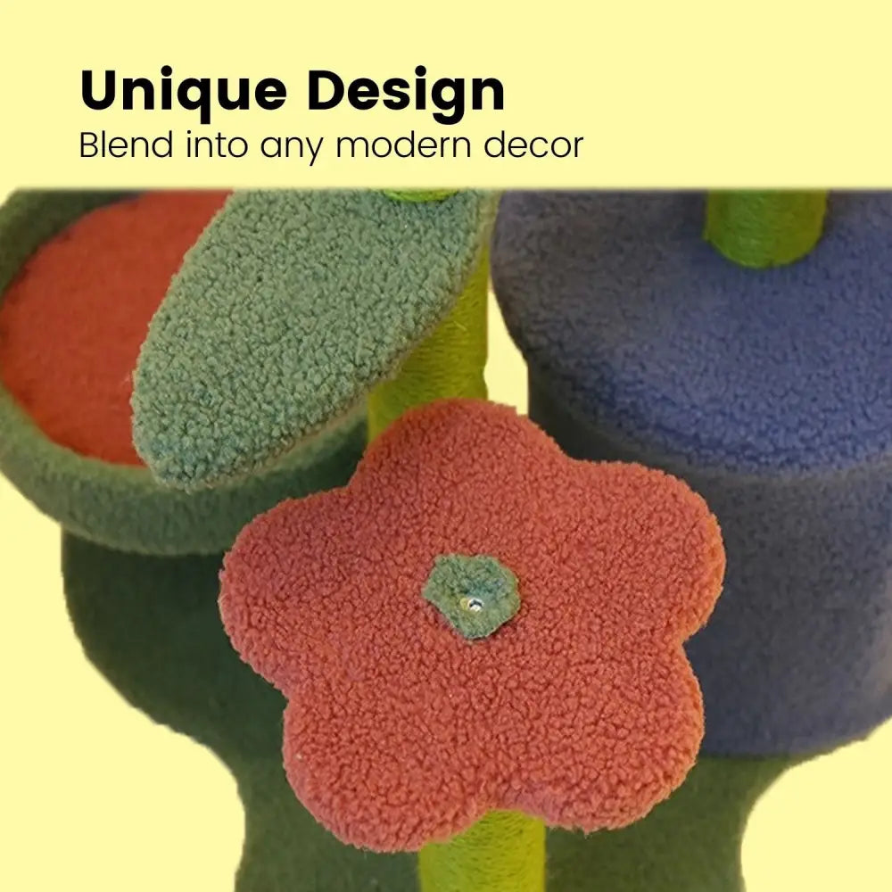 Floofi Flower Cat Tree with 2 Cactus 50cm - Pet Care > Toys > Cat Toys