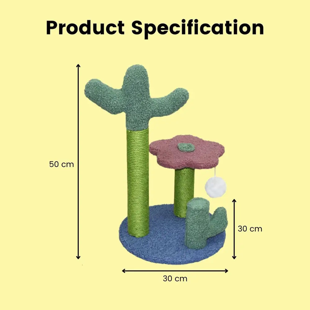 Floofi Flower Cat Tree with 2 Cactus 50cm - Pet Care > Toys > Cat Toys