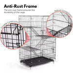 FLOOFI Four-Level Pet Rabbit Bird Cage with Hammock (Black) - Pet Care > Bird > Bird Cages & Stands