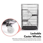 FLOOFI Four-Level Pet Rabbit Bird Cage with Hammock (Black) - Pet Care > Bird > Bird Cages & Stands