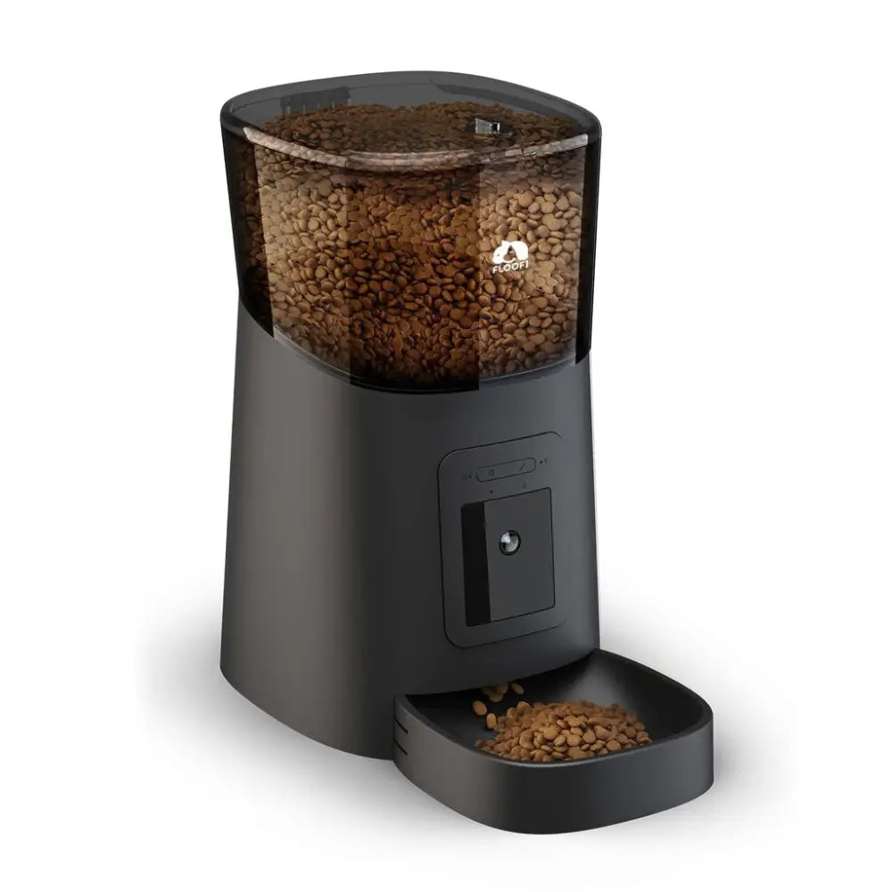Floofi Smart Pet Feeder with Camera - Black - Pet Care > Dog Supplies > Dog Bowls Feeders & Waterers