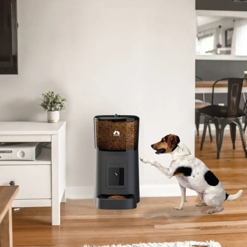 Floofi Smart Pet Feeder with Camera - Black - Pet Care > Dog Supplies > Dog Bowls Feeders & Waterers