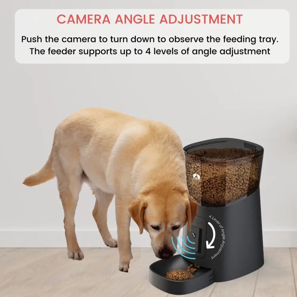 Floofi Smart Pet Feeder with Camera - Black - Pet Care > Dog Supplies > Dog Bowls Feeders & Waterers