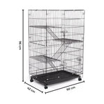 FLOOFI Three-Level Pet Rabbit Bird Cage with Hammock (Black) - Pet Care > Bird > Bird Cages & Stands