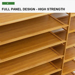 Flora Cover Six Tier Oxford Cloth Covered Tower Bamboo Wooden Shoe Rack Boot Shelf Stand Storage Organizer - Home &
