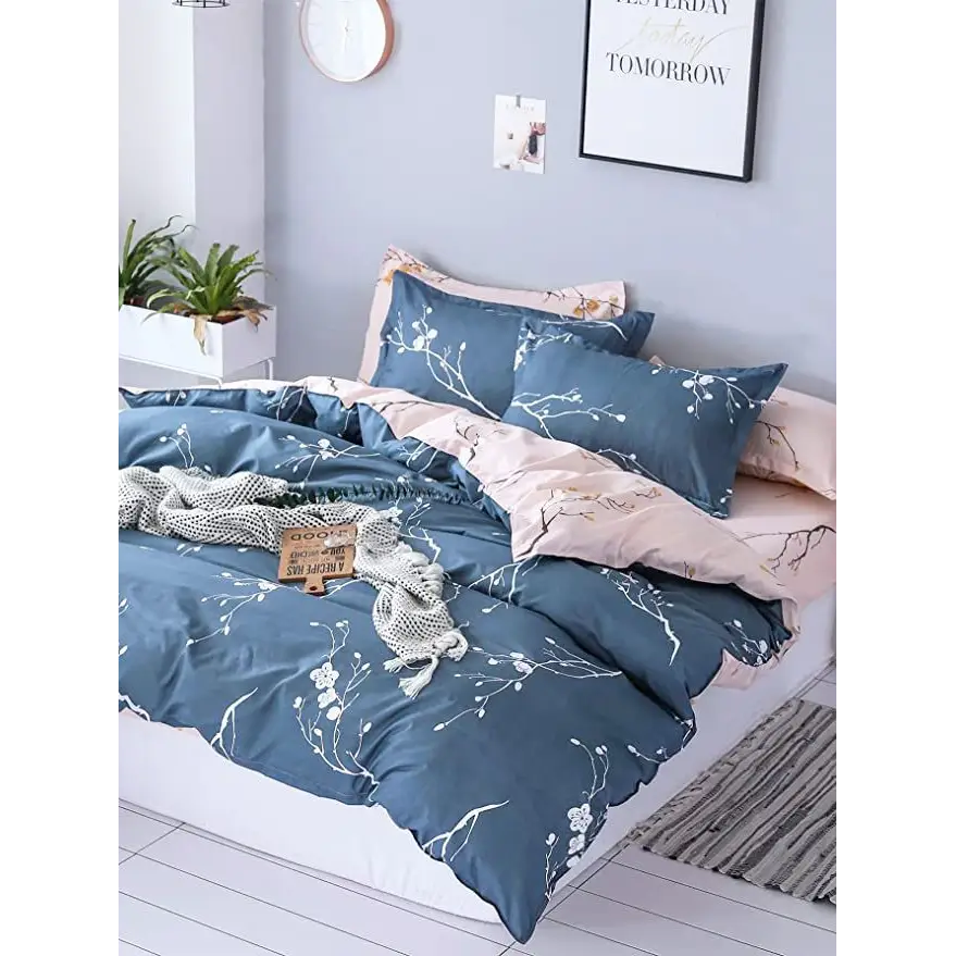 Floral King Size Duvet Quilt Cover Set - Home & Garden > Bedding > Duvet Covers