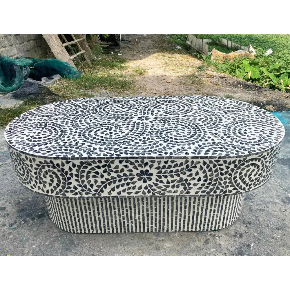 FLORAL MOTHER OF PEARL COFFEE TABLE - Furniture > Living Room > Coffee Tables