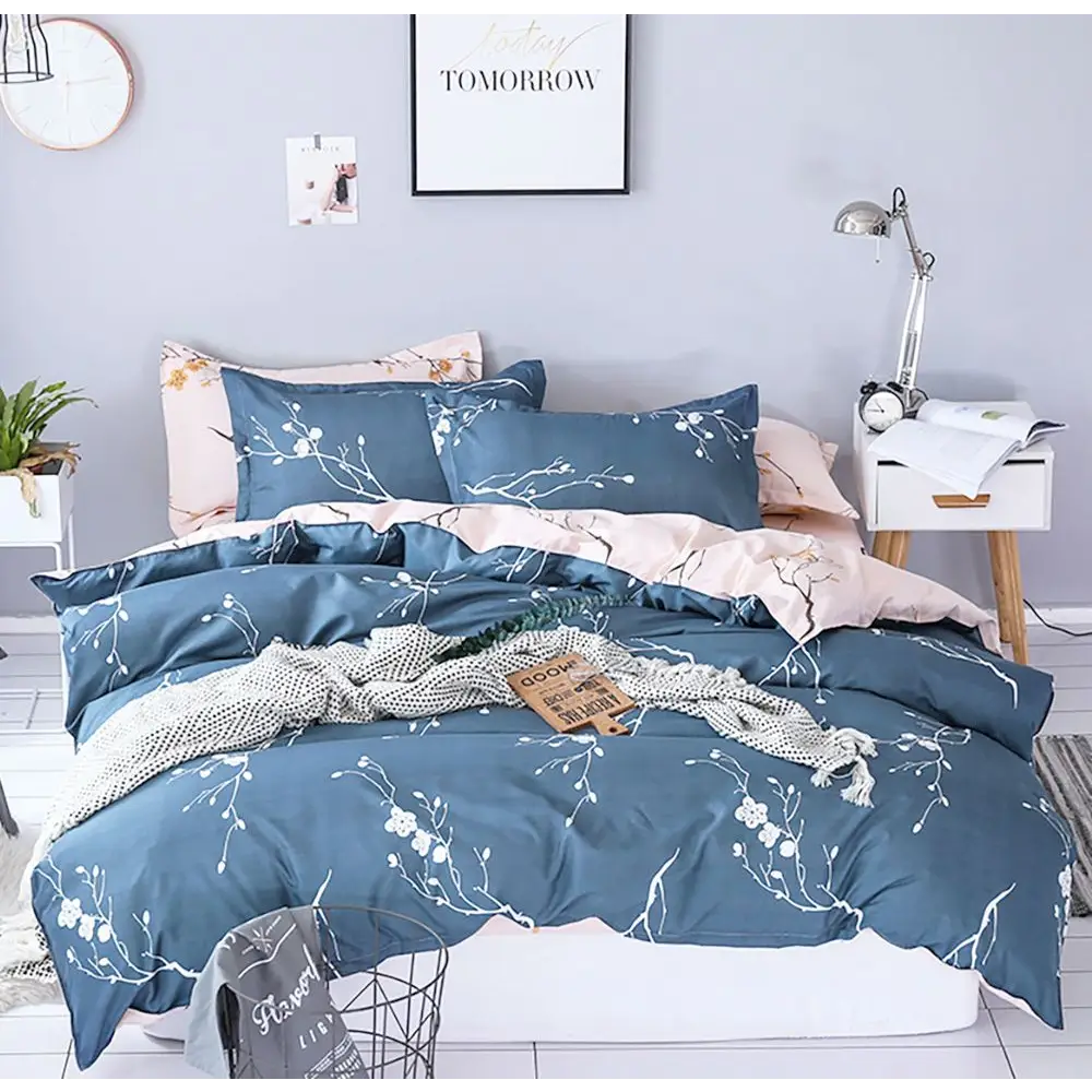 Floral Queen Size Duvet Quilt Cover Set - Home & Garden > Bedding > Duvet Covers