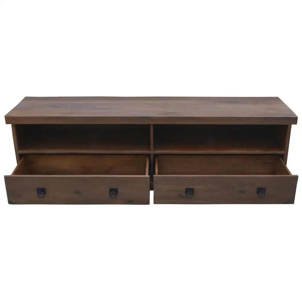 Florence ETU Entertainment TV Unit 180cm 2 Drawer Solid Mango Timber Wood - Furniture > Living Room