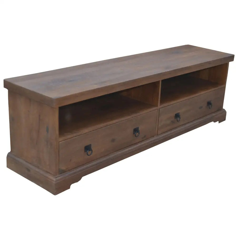 Florence ETU Entertainment TV Unit 180cm 2 Drawer Solid Mango Timber Wood - Furniture > Living Room