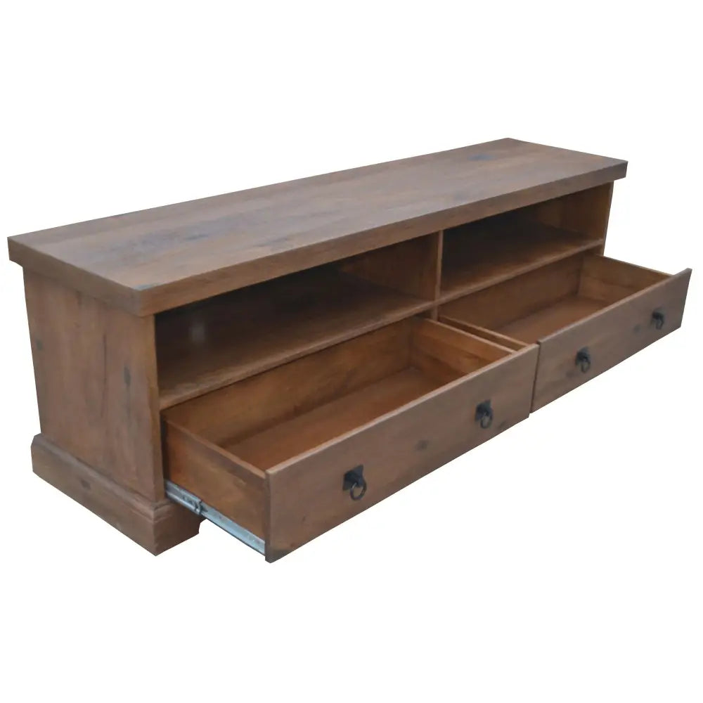 Florence ETU Entertainment TV Unit 180cm 2 Drawer Solid Mango Timber Wood - Furniture > Living Room