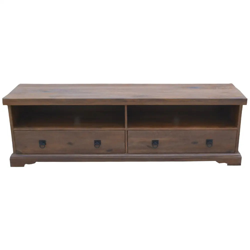 Florence ETU Entertainment TV Unit 180cm 2 Drawer Solid Mango Timber Wood - Furniture > Living Room