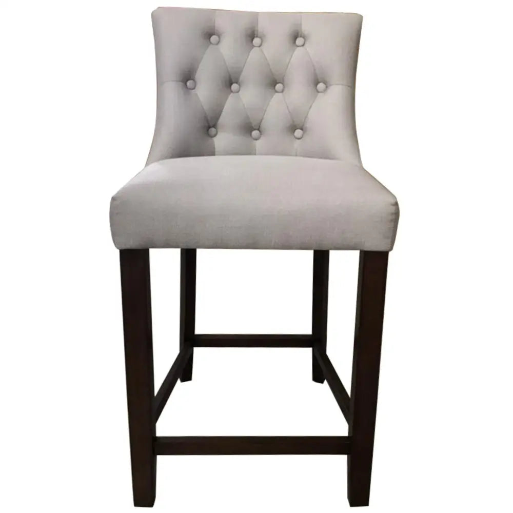 Florence High Fabric Dining Chair Bar Stool French Provincial Solid Timber - Furniture > Bar Stools & Chairs