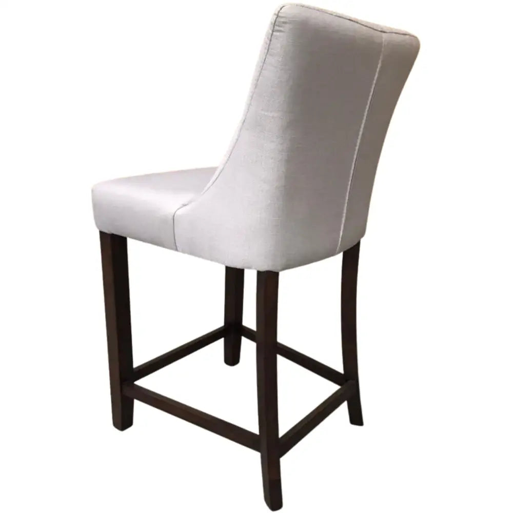 Florence High Fabric Dining Chair Bar Stool French Provincial Solid Timber - Furniture > Bar Stools & Chairs