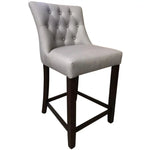 Florence High Fabric Dining Chair Bar Stool French Provincial Solid Timber - Furniture > Bar Stools & Chairs