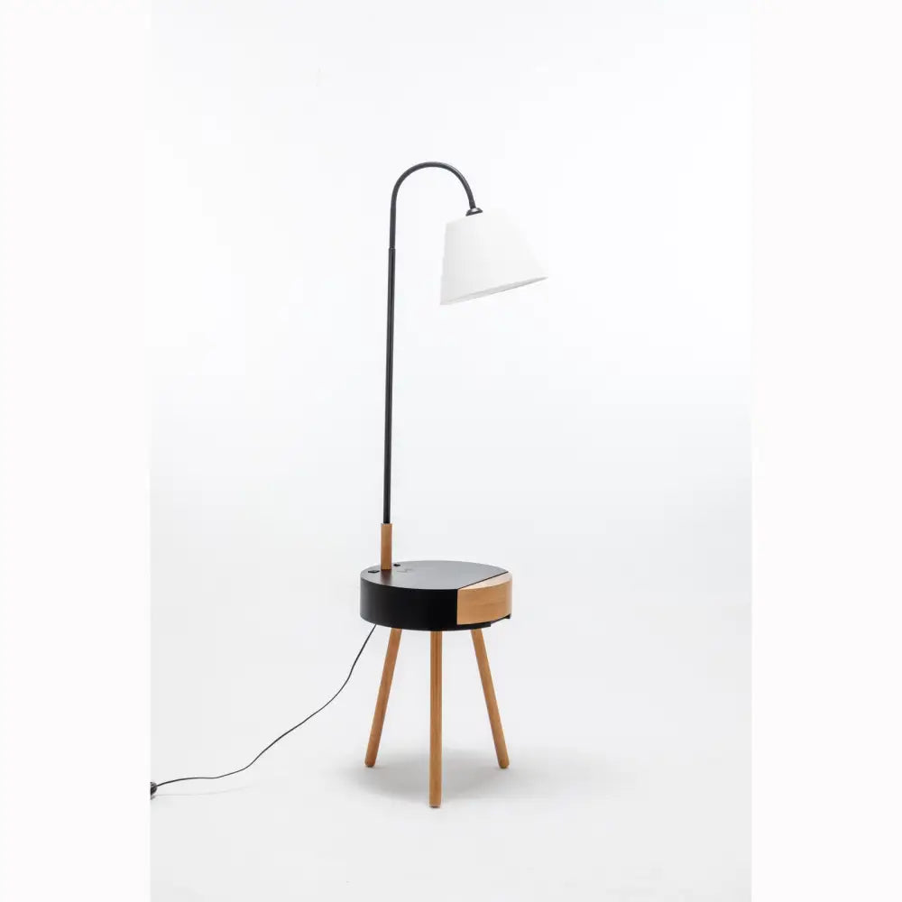 Florence Tripod Lamp Shelf Storage Drawer Bed Side Table Light w/ USB Charger - Home & Garden > Lighting > Floor Lamps