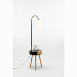 Florence Tripod Lamp Shelf Storage Drawer Bed Side Table Light w/ USB Charger - Home & Garden > Lighting > Floor Lamps