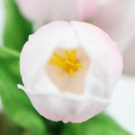 Flowering Pink Artificial Tulip Plant Arrangement With Ceramic Bowl 35cm - Home & Garden > Artificial Plants